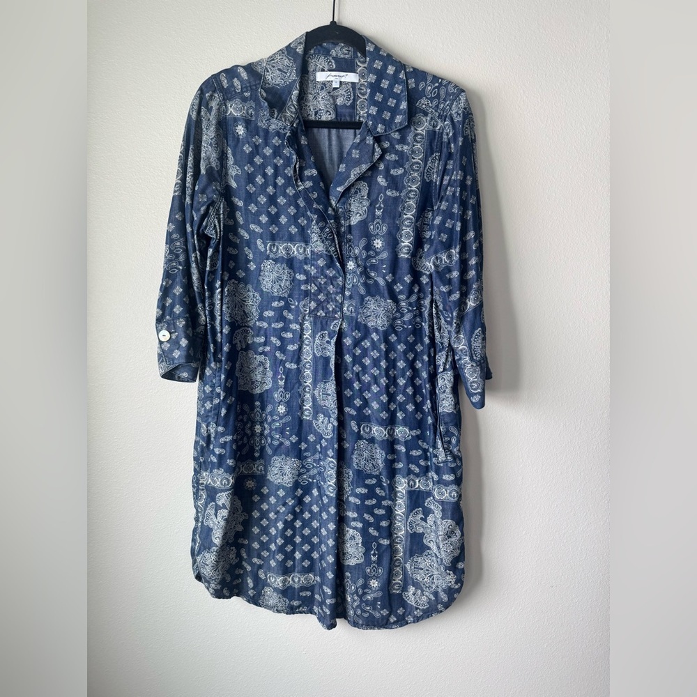 Blue Paisley Boho Dress